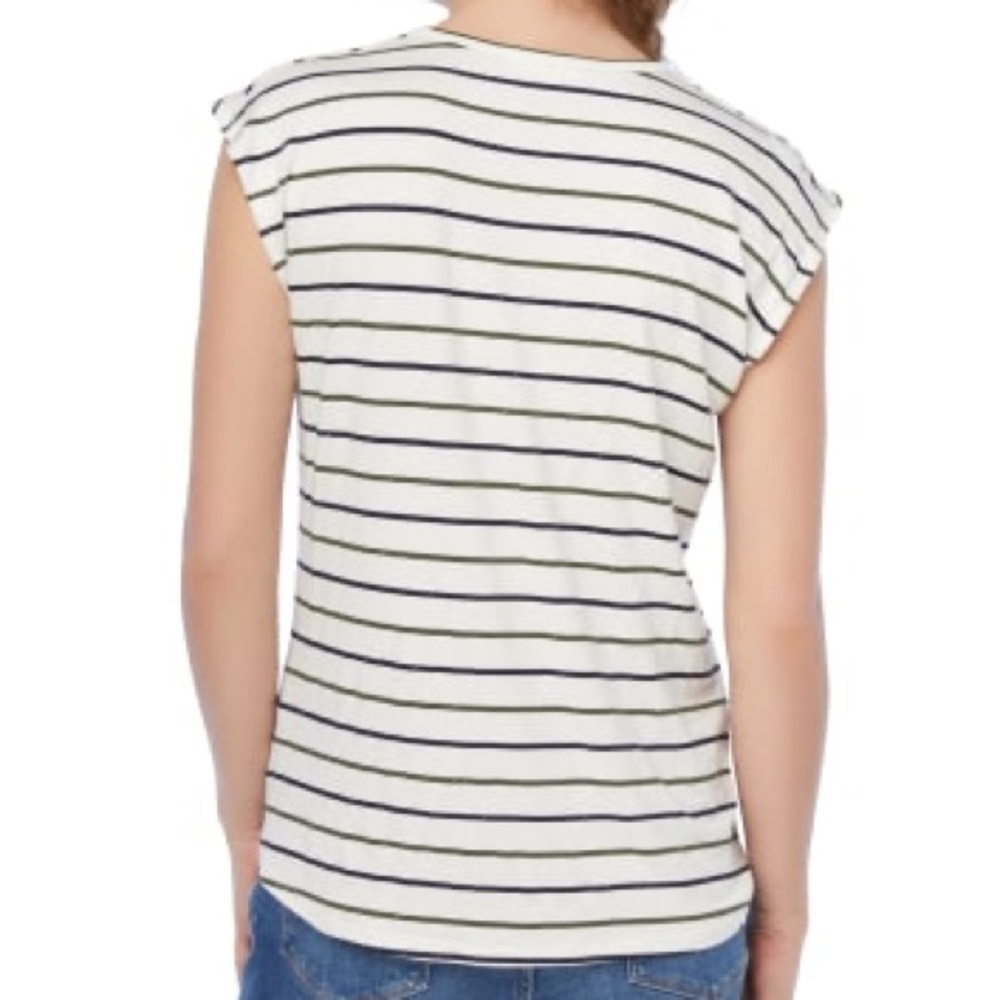 78 & SUNNY Stripe Tahoe Tie Front Top in Natural/Nymph/Indi - Picture 5 of 5